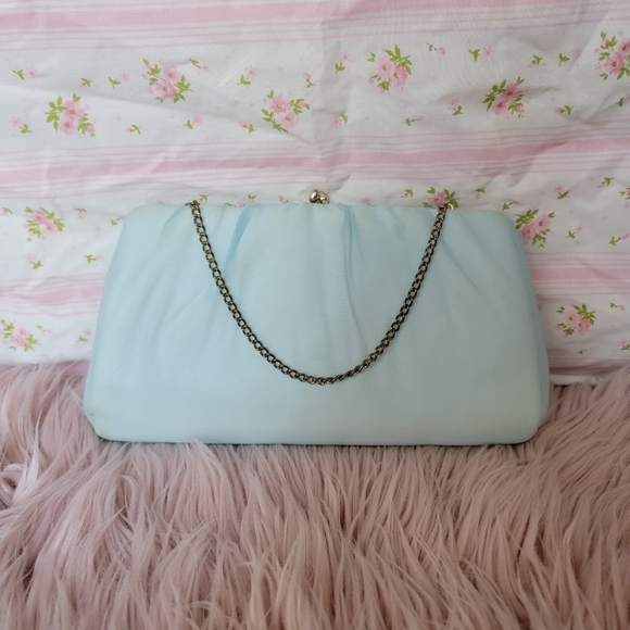 Vintage Powder Blue Clutch Purse - Picture 1 of 16